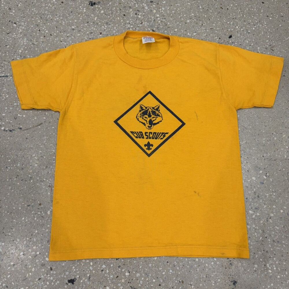 Vintage 80s Cub Scouts BSA Yellow Baby Tee